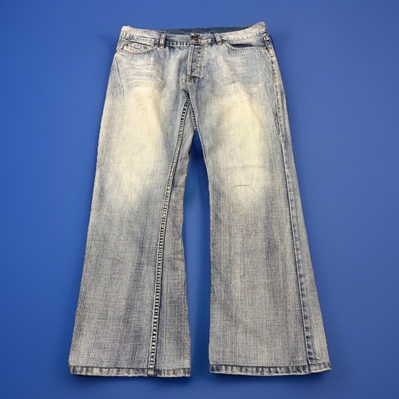 VTG Diesel Jeans Mens 36 Baggy Bootcut Y2K Light Wash Blue Cotton Made In Italy